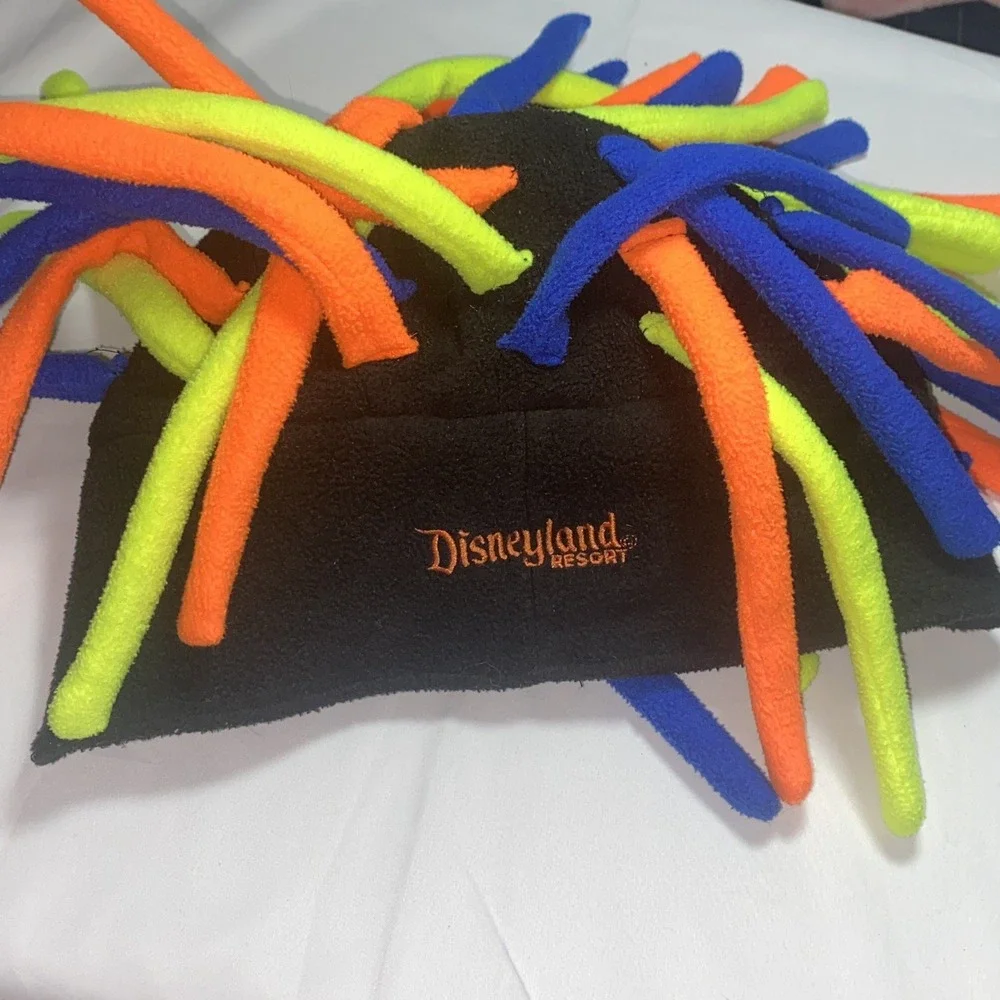 Vintage DISNEYLAND GOOFY Neon & Black Dreadlock Fleece Hat Winter‎ Ski One Size